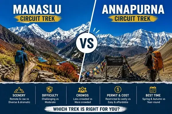 Manaslu Circuit Trek vs Annapurna Circuit Trek