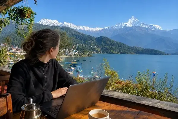 work remotely while trekking in nepal