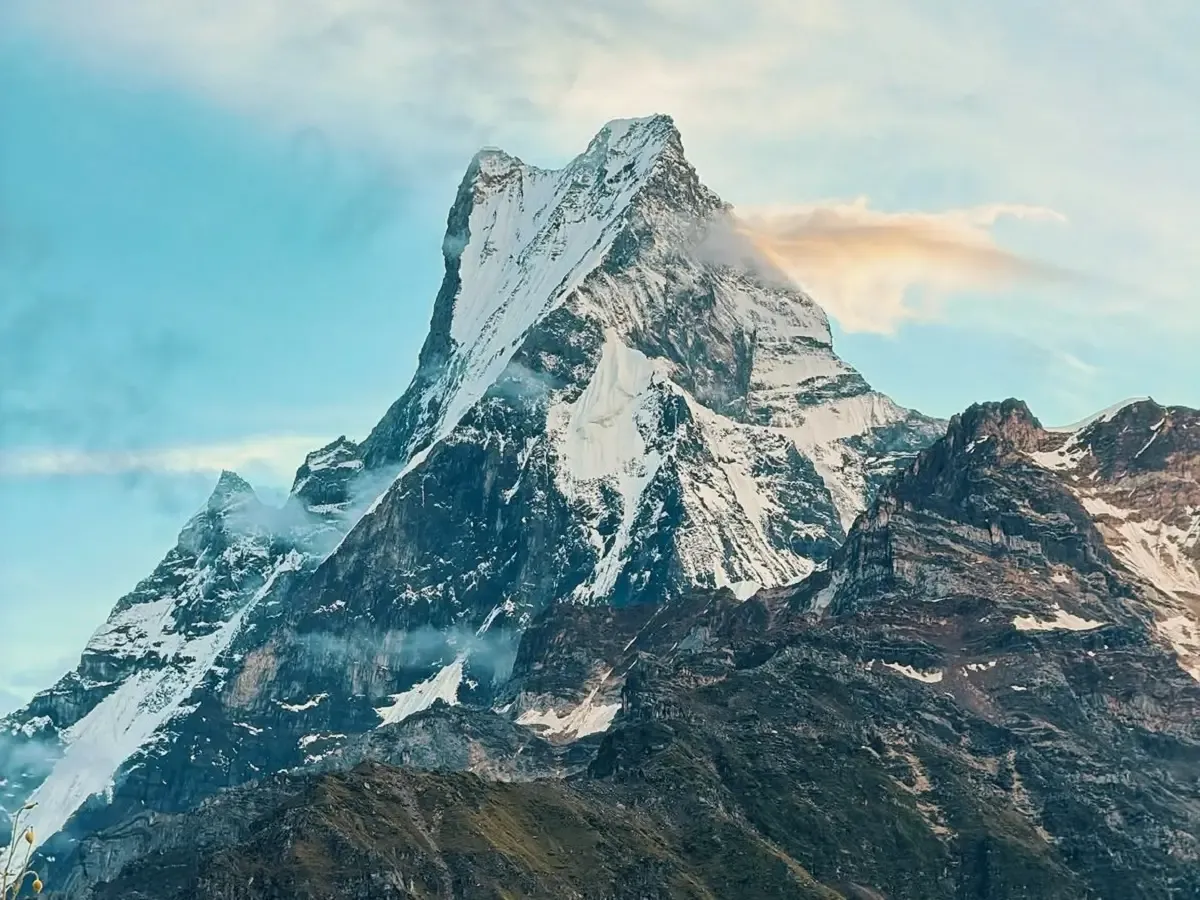 close up view of machhapuchhre