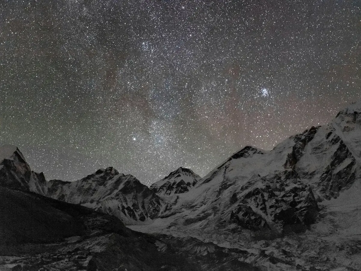 Night sky over Gorakshep near Everest Base Camp