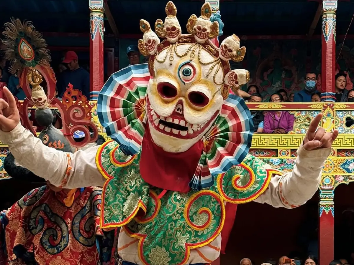cham mask dance at mani rimdu festival